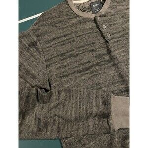 RVCA Long Sleeve Henley Button Thermal Layer Shirt LARGE Skater Grunge Olive